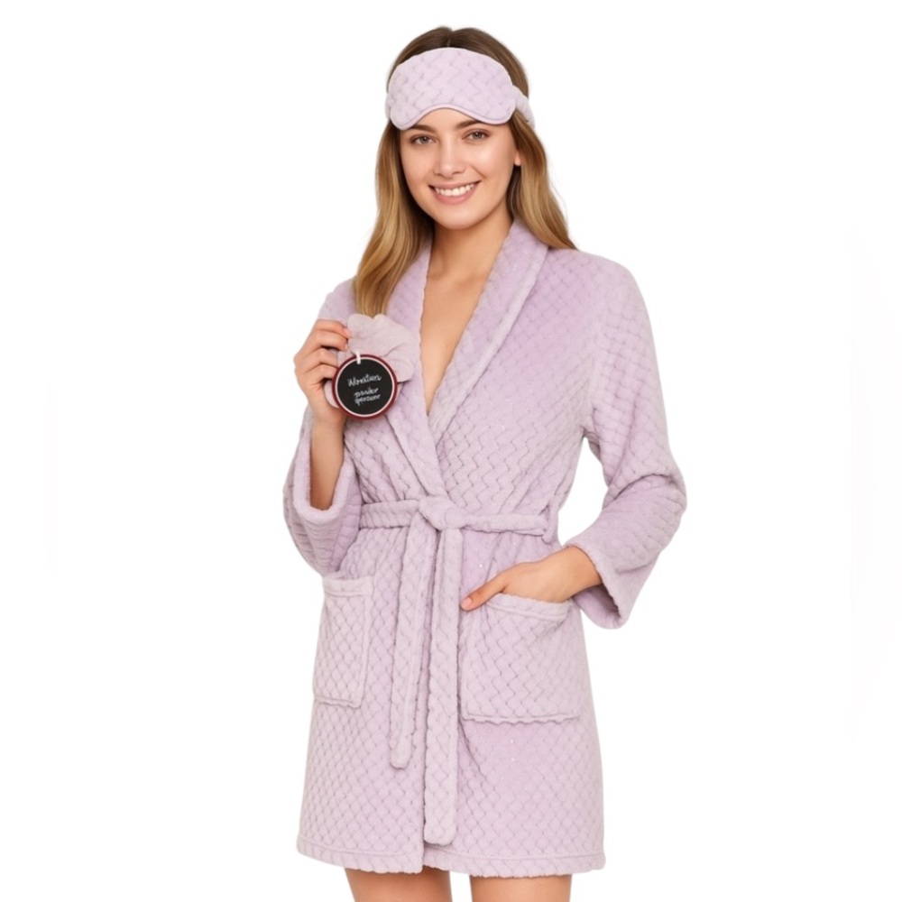 Mayfair Lavender Robe Gift Set 3 Piece NWT One Size Spa Self Care